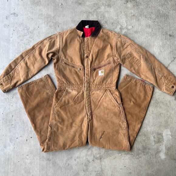 Vintage carhartt brown coveralls work wear jumpsuit